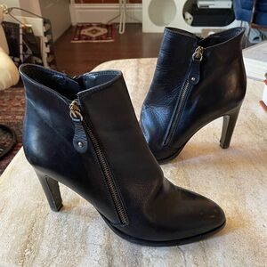 Napoleoni Italian Black Leather Ankle Boot